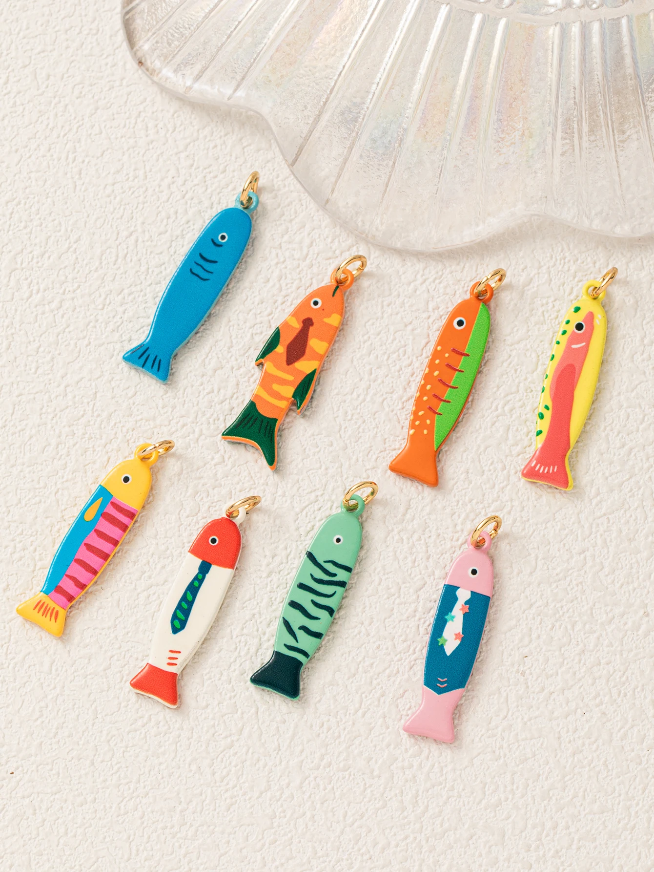 Modische Neue Sommerliche Ozean-Stil Bunte Kleine Fisch DIY Anhänger Charms für Schmuckherstellung – Detail 2