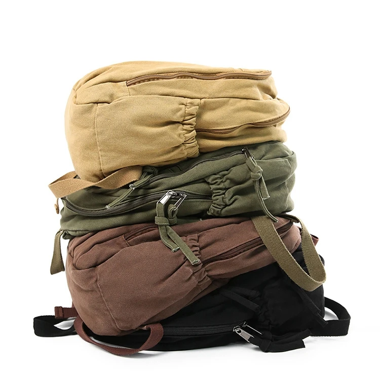 Female Teenager Street Cotton Multi-pockets Backpack Male Student Casual Fabric Soft Korean Fashion School Book Knapsack Bag