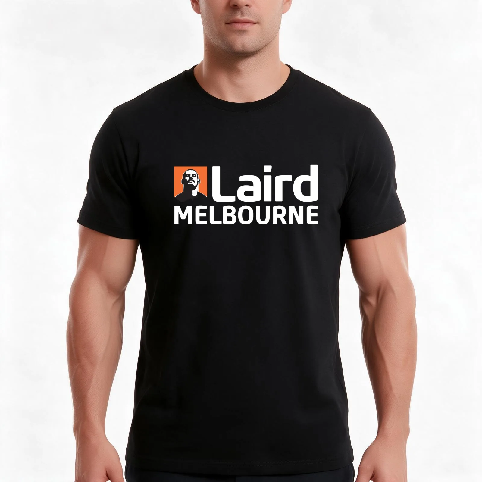 Laird Melbourne horizontal, white T-Shirt, Summer Casual Cotton Tee, Oversized Streetwear Tops, Vintage Graphic Print