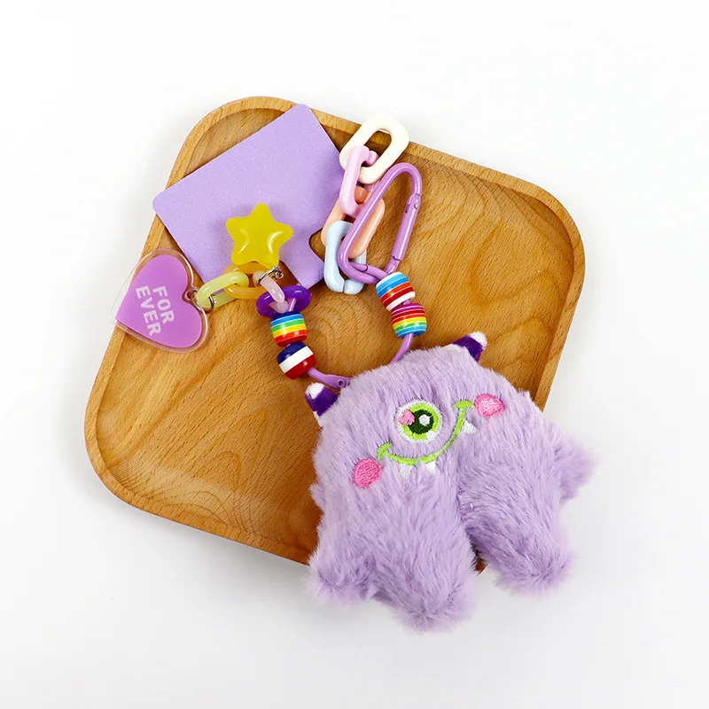 Kawaii Plush Phone Charms Cute Little Monster Smartphone Pendants for iPhone Samsung  Xiaomi Huawei Girls Bags Keys chains