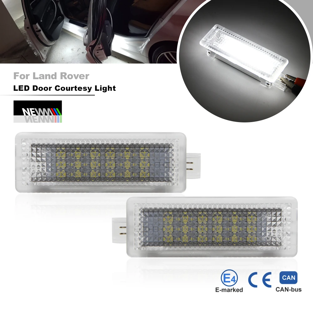 For Land Rover LR2 LR3 LR4 Freelander 2 Discovery 4 Range Rover Sport 2x White Error Free Led Door Courtesy Welcome Lights