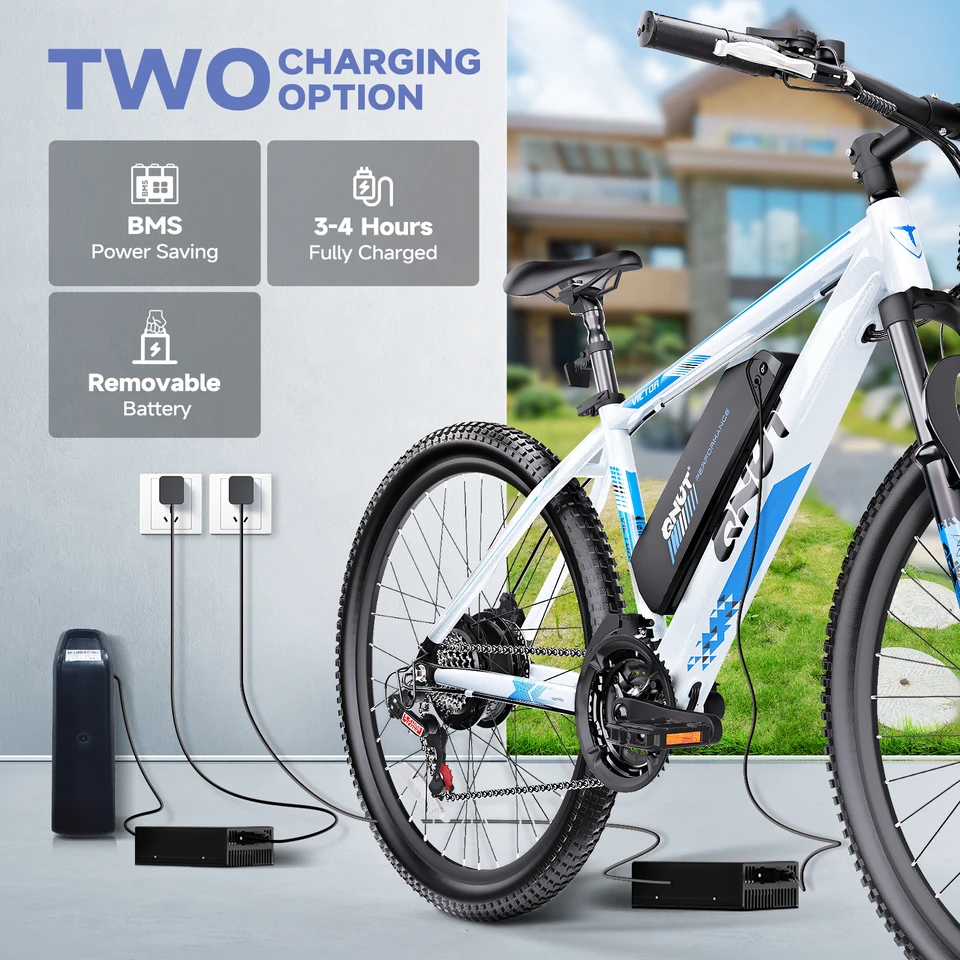 350W Motor Adult Electric Bicycle 65 Torque Electric Mountain Bike 26" Tire, 20MPH 36V10.4AH Mountain & Road Ebike image 6