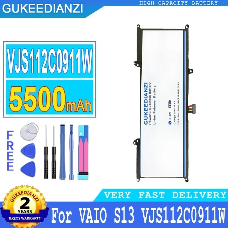 

Large Capacity Replacement Backup Battery VJ8BPS52 5500mAh For Sony VAIO S13 VJS112C0911W VJS132C0711B VJS131C0211S VJS1