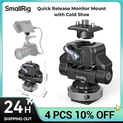 SmallRig Quick Release Camera Monitor Mount with Cold Shoe,Supports Swivel 360° and Tilt 170° Adjustable,Drop-in HawkLock Holder