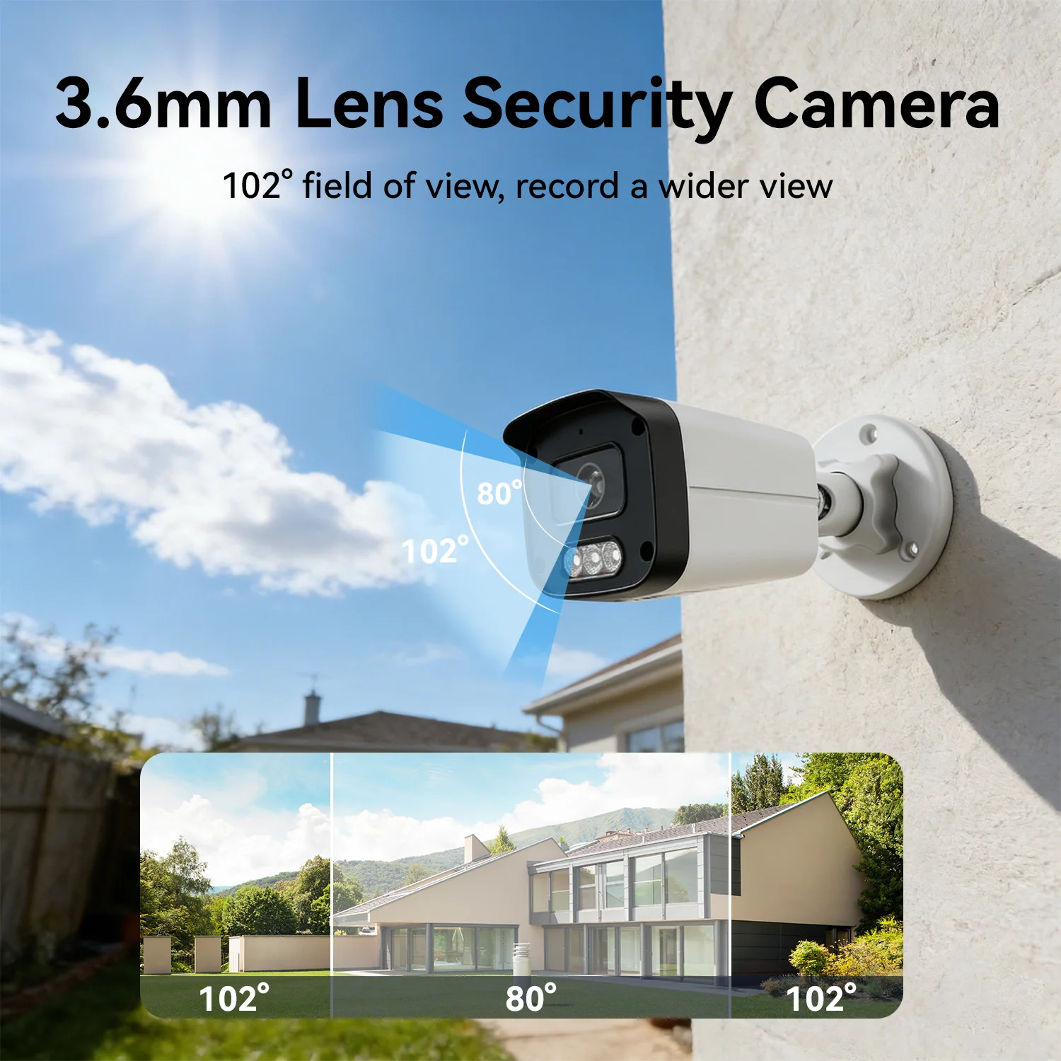 PEGATAH AHD/TVI 5MP Outdoor IP Camera CVI 4MP CVBS 960H 4-in-1 Infrared CCTV Cam with DIP Switch, 3.6mm Lens, IP66 Waterproof