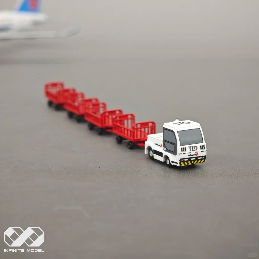 scale 1/200 Airport Service Luggage with carts car Finished Model Version 3D printed Transport System Car Model