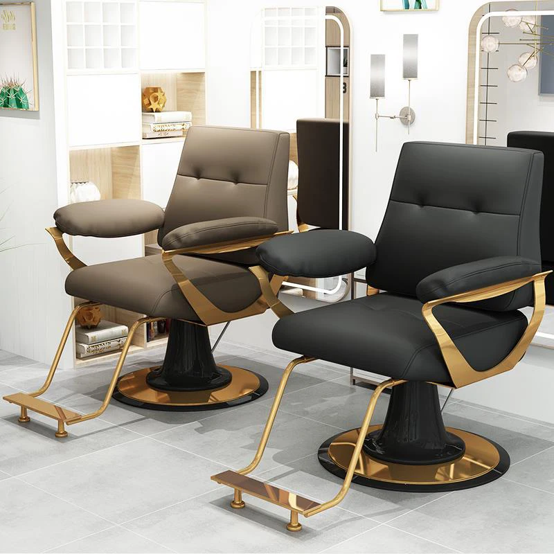 Modern Professional Barber Chair Makeup Ergonomic Chair Barber Gold Silla Barbero Profesional Salon Equipment Furniture A