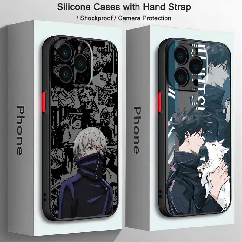 Funda de Teléfono de Lujo con Diseño de Anime Jujutsu Kaisen para Apple iPhone 17 Air 16 15 14 13 12 11 XS X Pro Max Plus, Translúcida Esmerilada