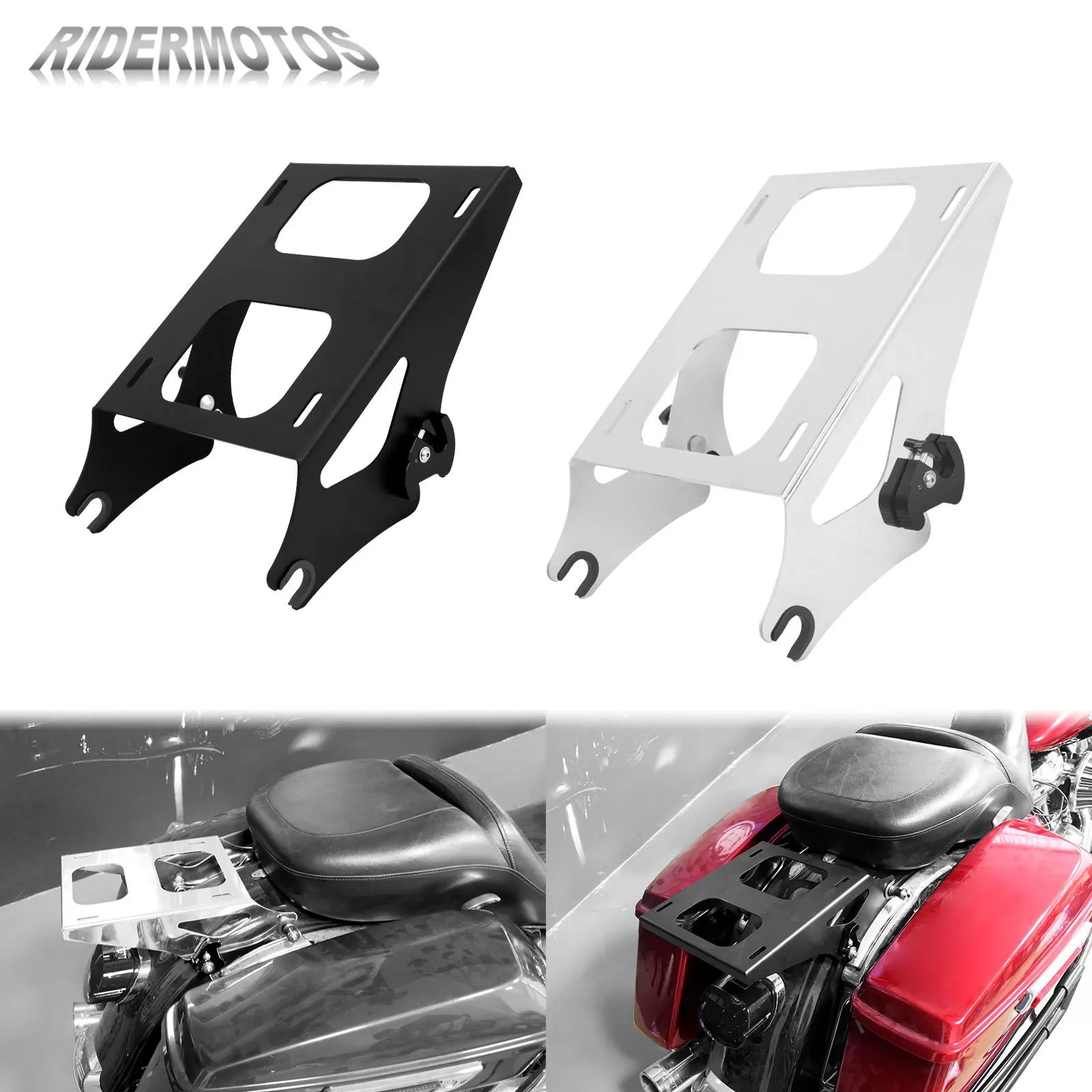 

Motorcycle Detachable Luggage Rack 2-Up Mounting Tour Pack Rack For Harley Touring Road Street Glide FLTRX FLHX FLHR CVO 2014-Up