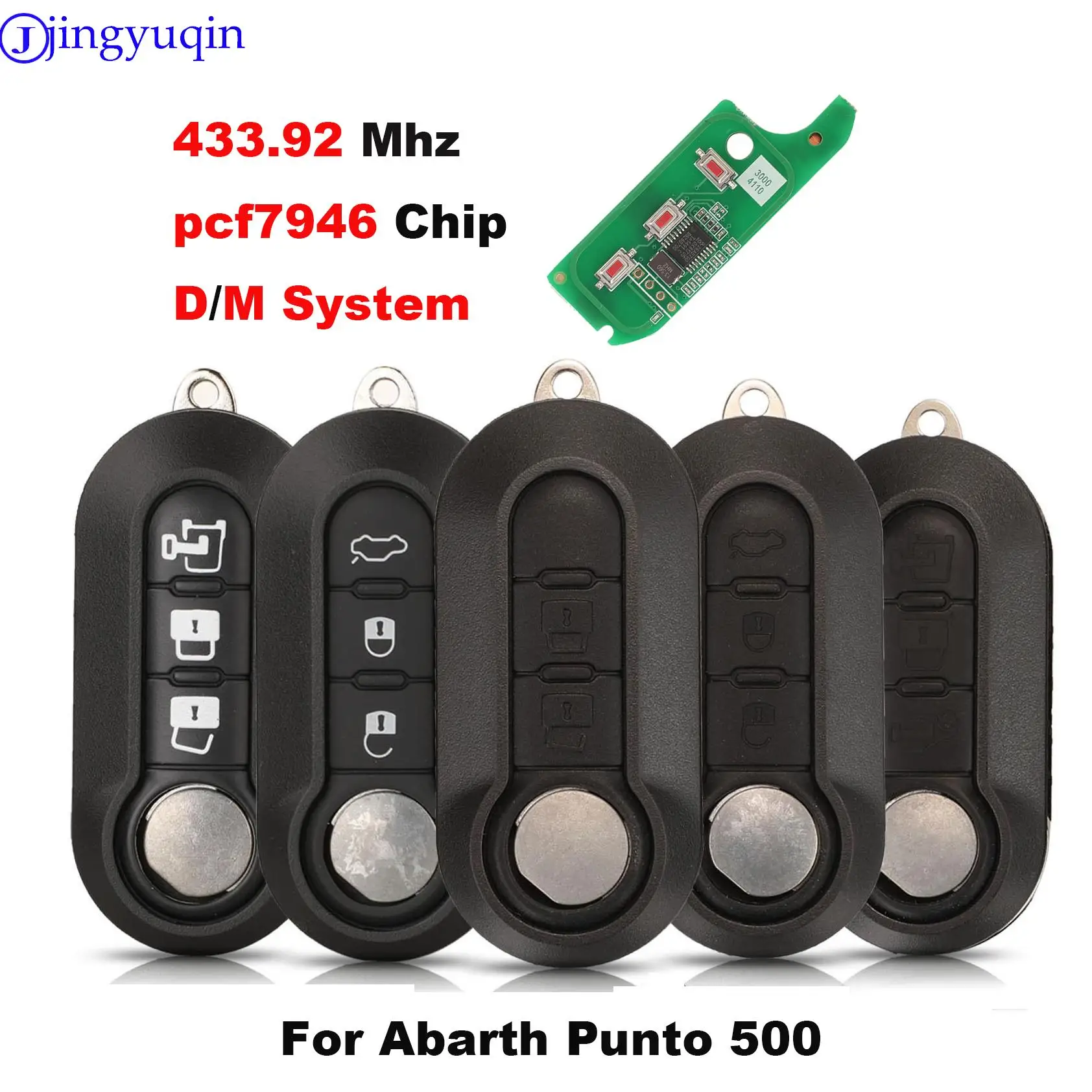 jingyuqin Car Remote Key Delphi BCI/Marelli System For Abarth Punto 500(2008 + ) 433.92 ASK PCF7946 Smart Key