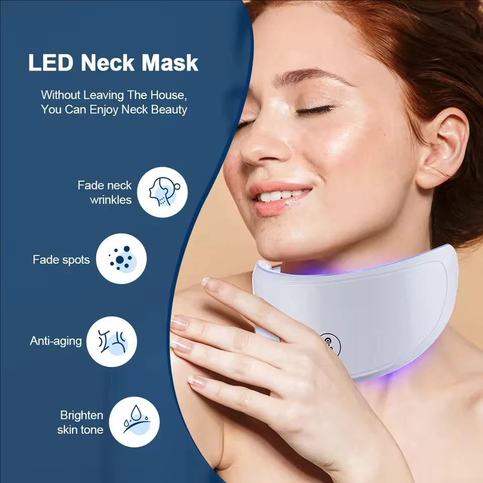 7 Kleuren Foton Huidverstrakking Lifting Nek Beauty Apparaat Antienvejecimiento Fleuren huidskleur Huidverjonging Nek Led Masker