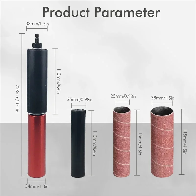 Imagem -06 - Conjunto de Tambor de Lixamento para Madeira Prensa de Broca Lixadeira Ferramenta para Trabalhar Madeira Acessório de Broca Elétrica de Lítio Conversio