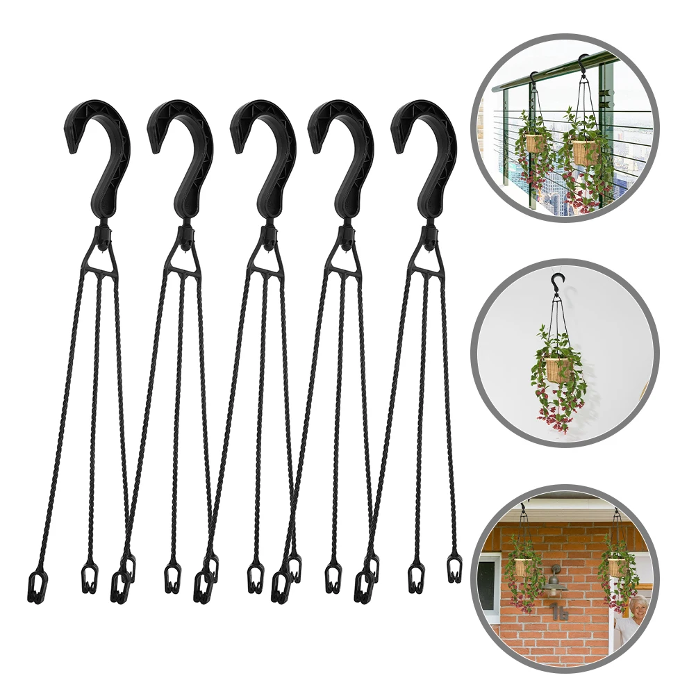 

5pcs Hanging Flower Pot Garland Bird Feeders Chains for Plastic Hanger Plant Hanging Chain Circle Planter Swivel Hook S