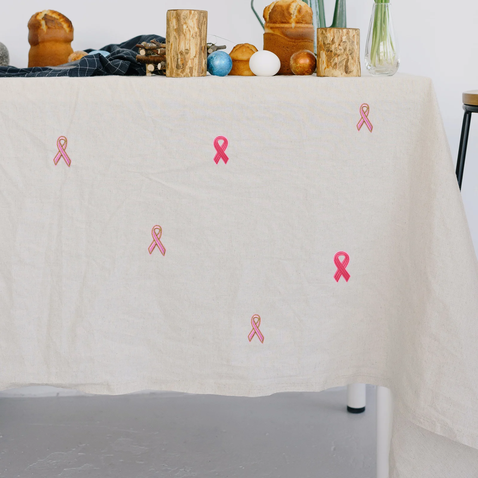 

30pcs Pink Ribbon Cloth Stickers Embroidery DIY Patches Iron Appliques Pattern Decoration Storage Container Thick Texture Clear