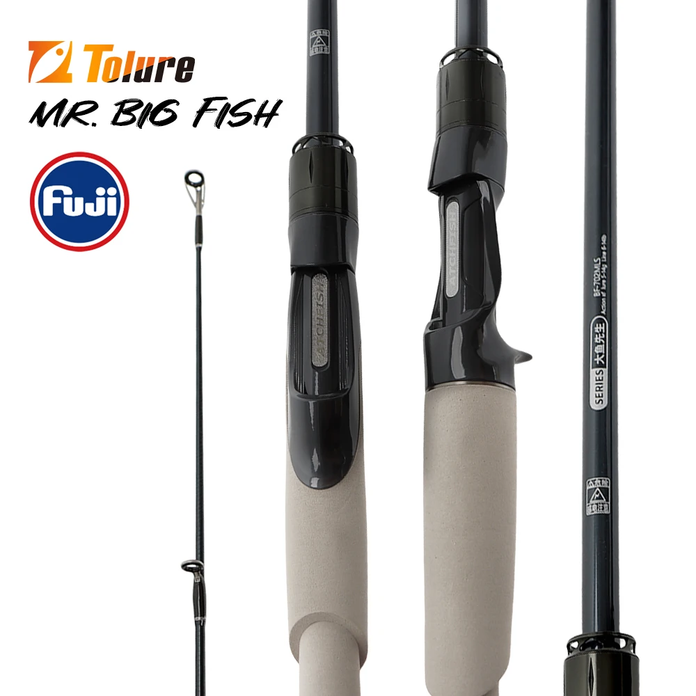 

TOLU New MR.Big Fish 2-секционная удочка для спиннинга/литья, оригинальные направляющие FUJI, 1,98-2,74 м, сверхлегкий дизайн, 102-139 г
