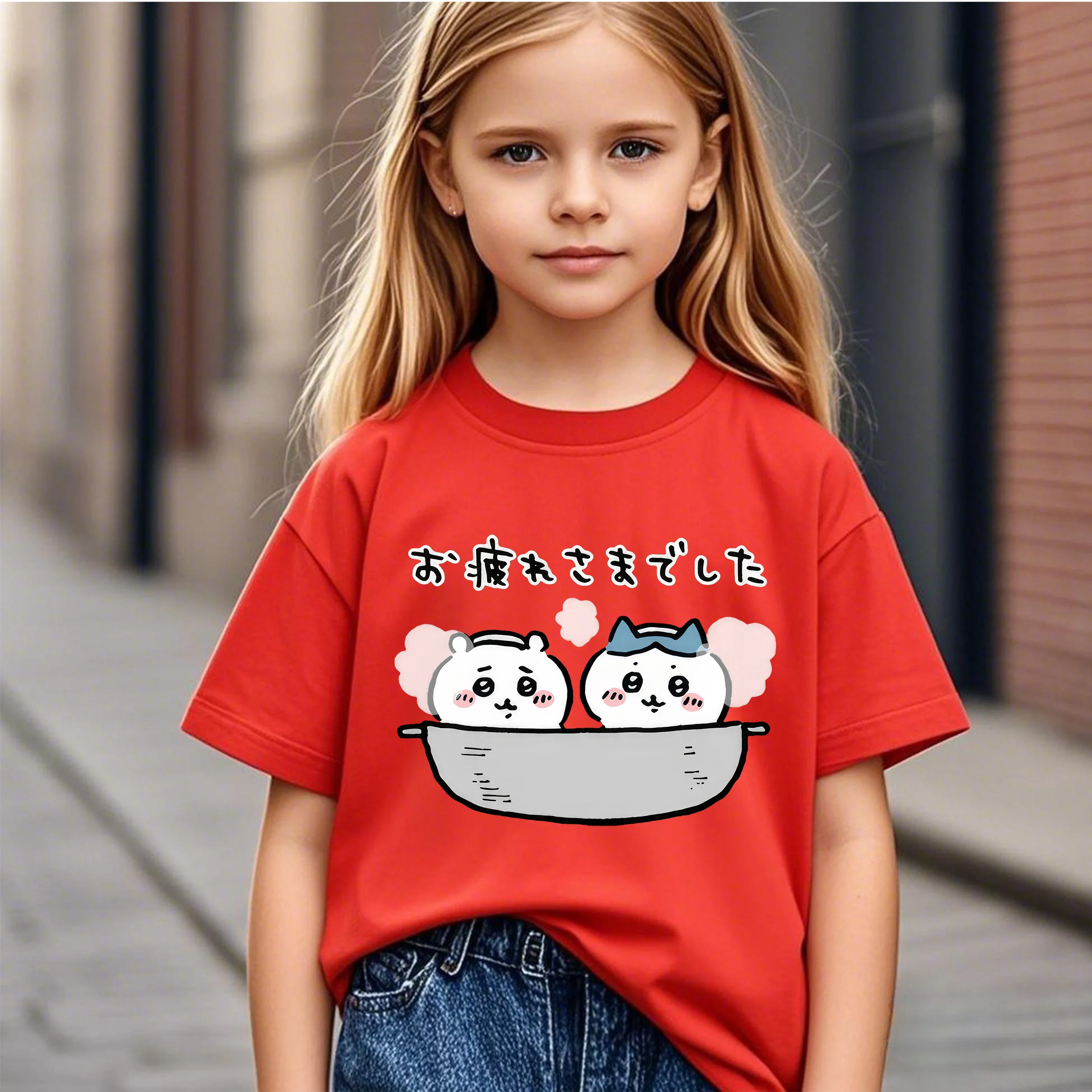 

2026 New Casual Summer Short Sleeve T Shirt Chiikawa Cartoon Hot Sale Print For Teenagers Kids Boys Girls