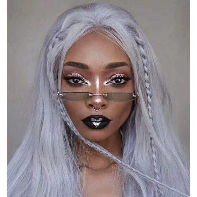 Silver Grey Wig Long Natural Wave Hair Anime Cosplay HalloweenFull Wigs New US view 5