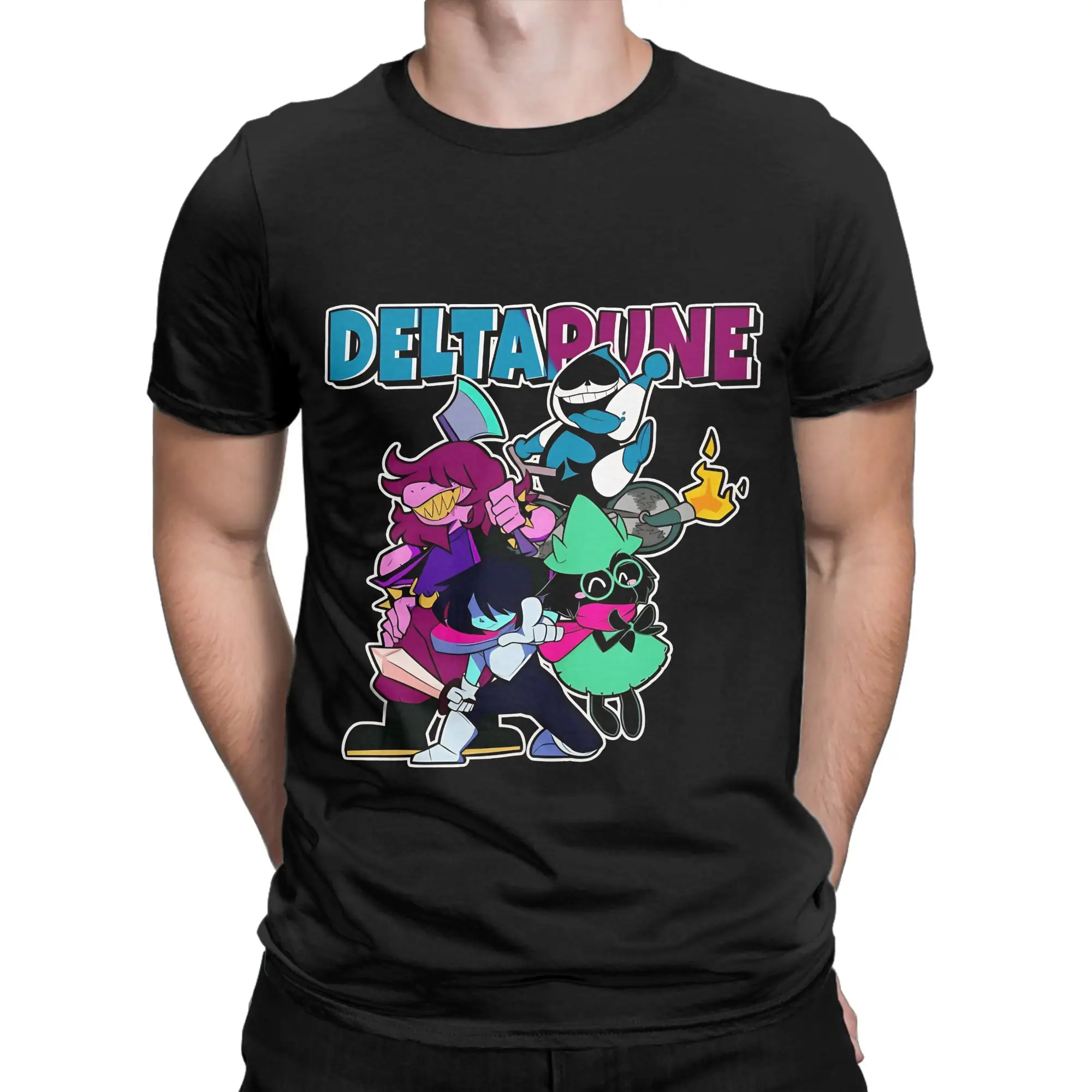 Deltarune Kris Susie Ralsei Lancer Game Fan Novelty Graphic 100% Cotton T-Shirt deltarune Tops Tees For Men