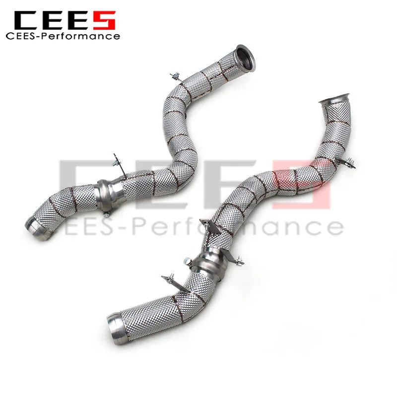 👍 Downpipe Knalpot CEES untuk Mercedes-Benz GLS63 AMG 4.0TT 2019-2024 Pipa Knalpot Stainless Steel Free Flow Sistem Knalpot Mobil