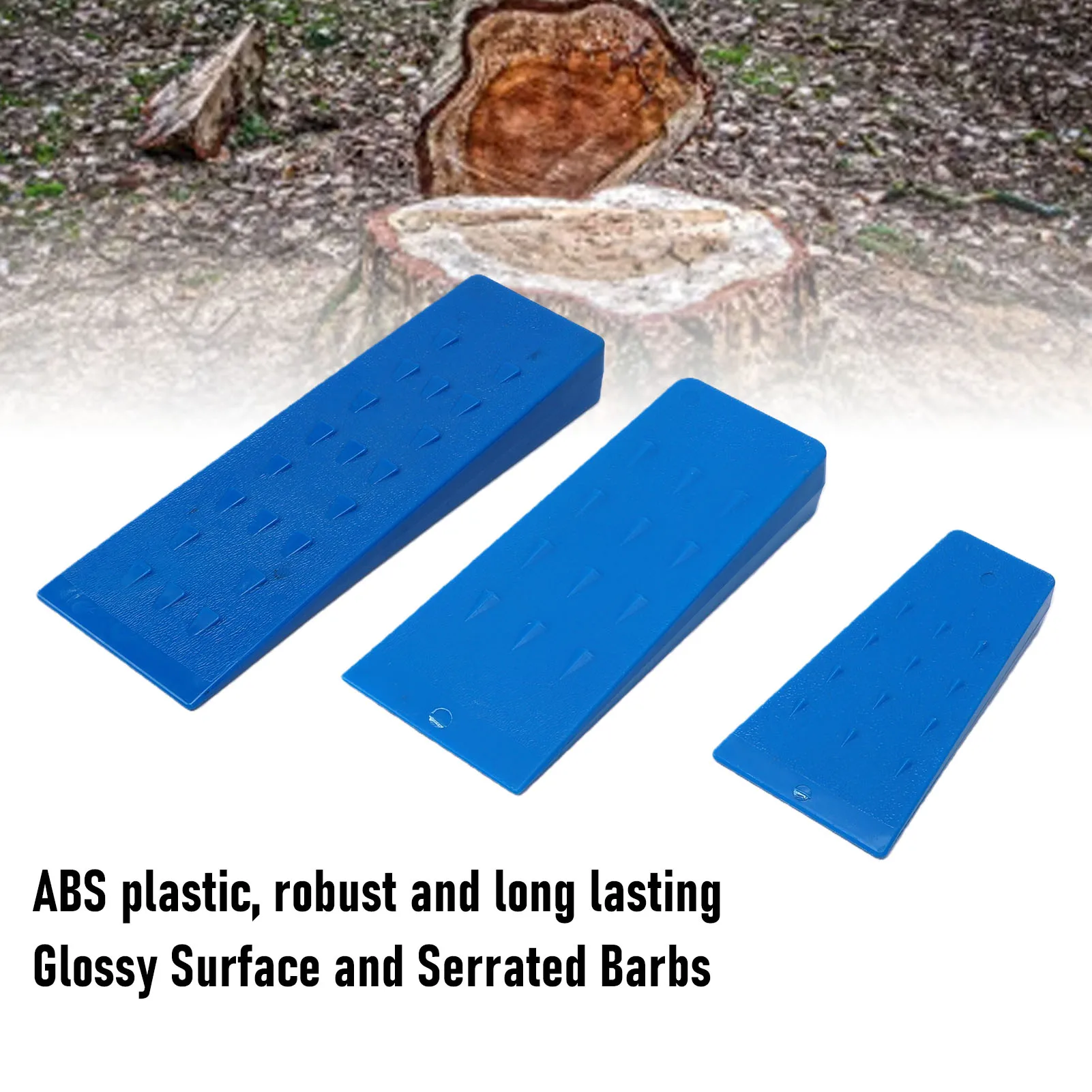 Tree Felling Wedges 3PCS ABS Chainsaw Logging Wedges for Safe and Stable Wood Cutting Splitting 5.5 8 10 Inch Blue