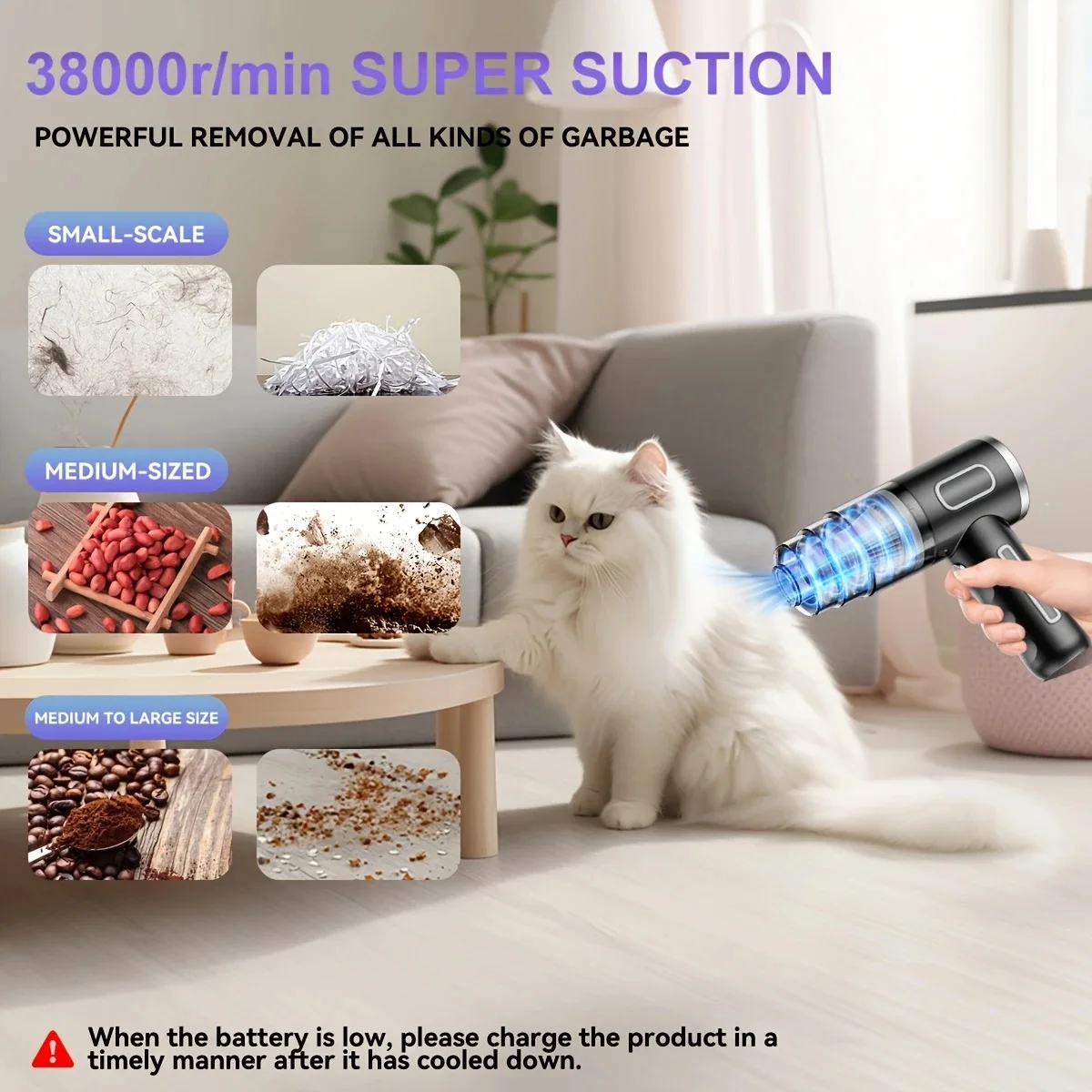 المكانس الكهربائية المحمولة المنزلية والسيارات، مجمعات غبار السيارات القابلة لإعادة الشحن عبر USB، مكنسة كهربائية محمولة للسيارة والمكتب