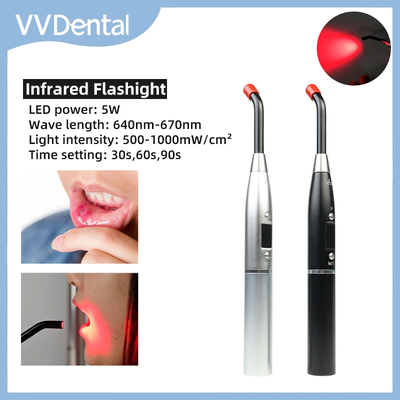 Dental Red Light Infrared Therapy Ulcer Instrument Teeth Pain Sore Canker Lip Gingivitis Relief Laser Oral Care Dental Product