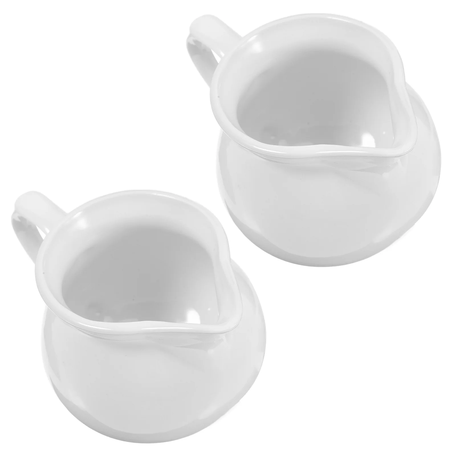 2 Pcs Sauce Bucket Pitchers Espresso Cup Ceramic Gravy Boat Dispenser Seasoning Jar Mini Boats Saucer with Handle