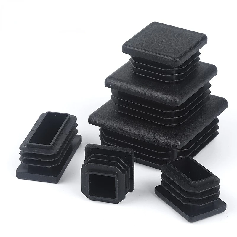 5/20 Pieces Square Plastic Square Table Feet Cap Black Tubing Insert Plug Hole Cover Feet Anti-Slip Foot Protection Pad Home Dec