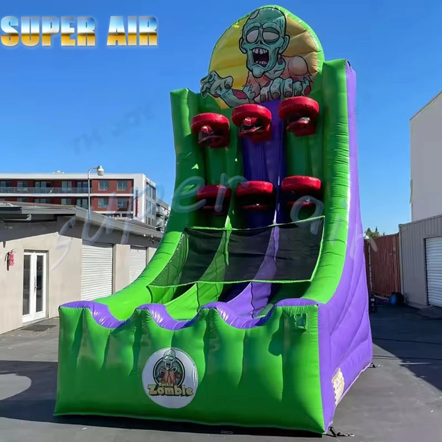 Kommerzielles aufblasbares Basketballkorbspiel mit großer Zombie-Basketball-Herausforderung für das Kinderspiel