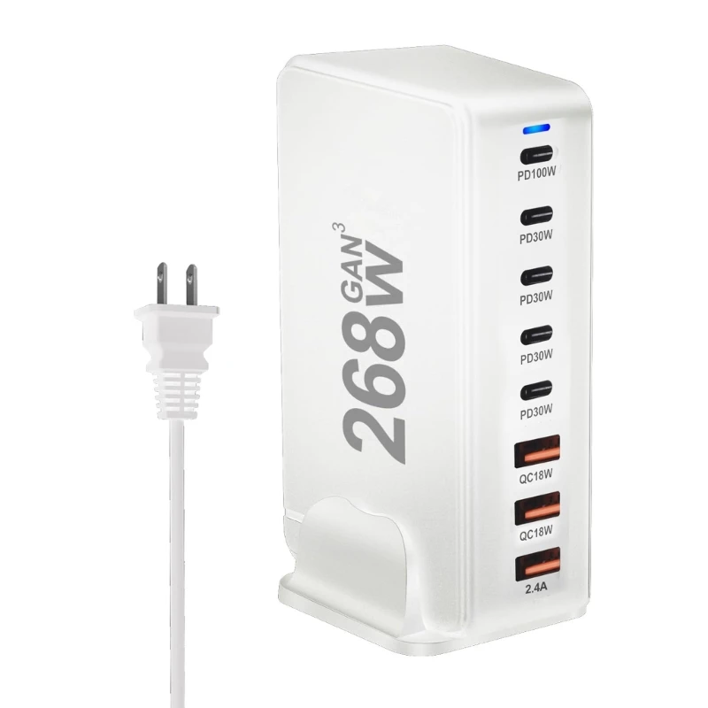 

268W USB TypeC For Laptops 268W Fast PD Charging Station for Phone Chagers X3UF
