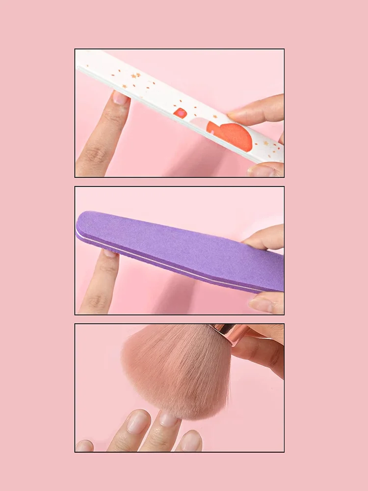 large mushroom head nail art makeup brush dust collector brush pink handle nail brush for cleaning nails