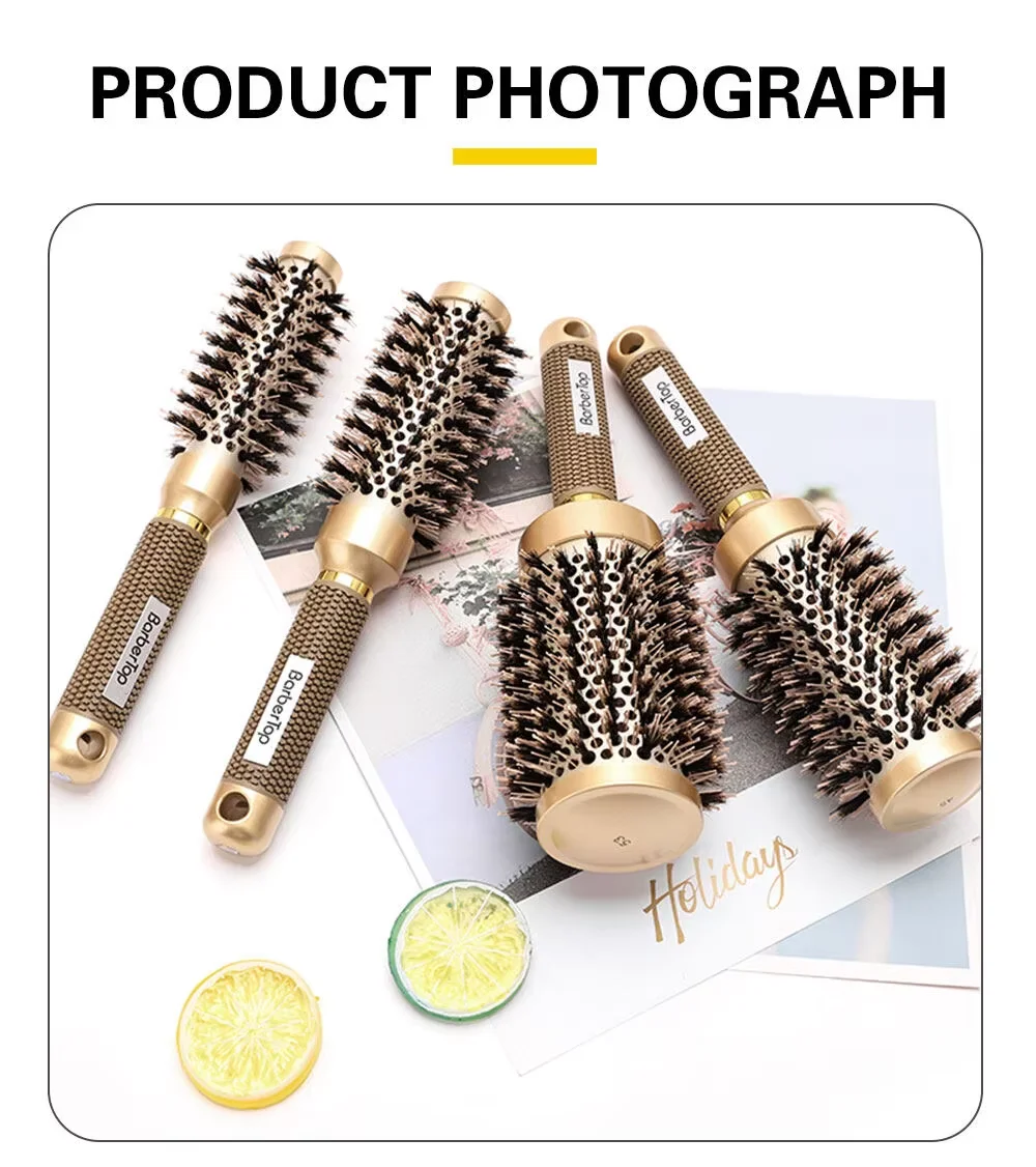 Pro Salon Hairdressing Comb Women\'s Curling Hairbrush Cylindrical Hairdresser Brushes Barbershop Styling Tool Accessories Tools
