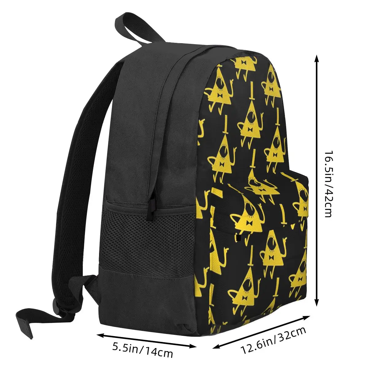 Bill Cipher Mochilas para meninos e meninas, mochilas escolares, mochila dos desenhos animados, mochila de viagem, bolsa de ombro, grande capacidade, Bookbag para estudantes