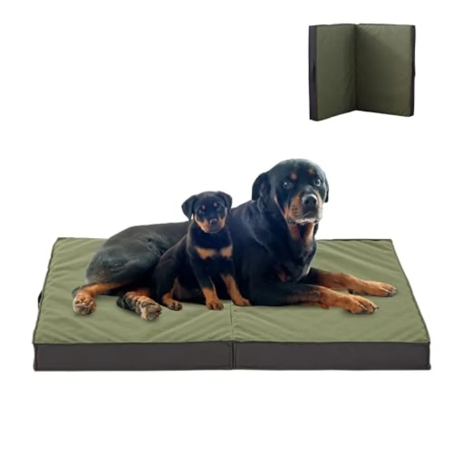 

Outdoor Dog Beds for Dogs Waterproof Dog Bed Portable Foldable with Washable Cover Orthopedic for Outside Indoor 41inch All Wea