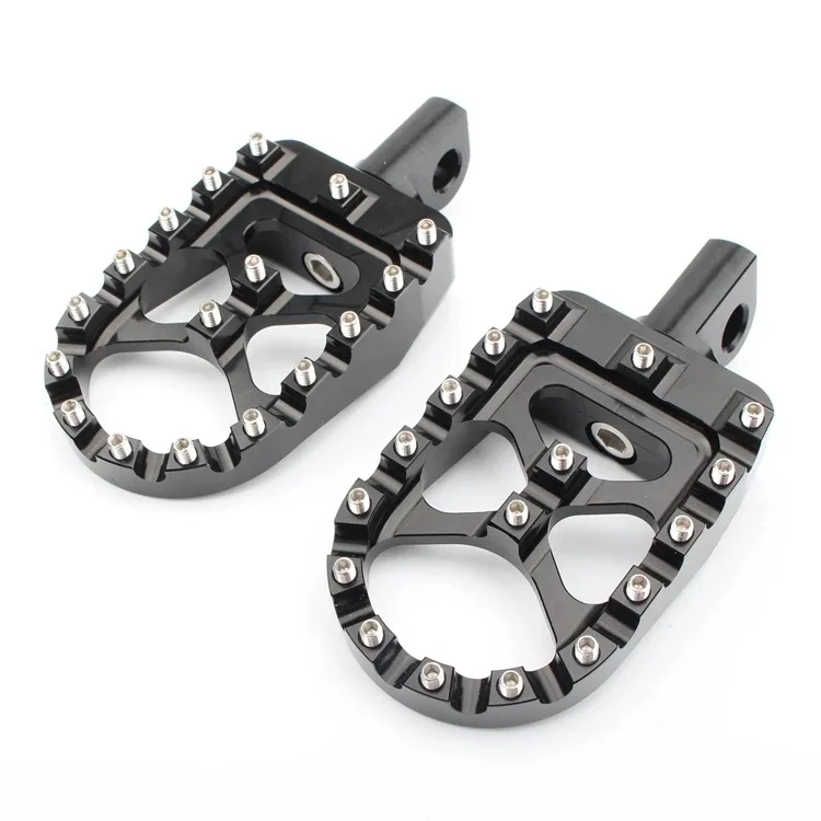 Motorrad CNC Wide Fat Fußrasten für Harley V-Rod Touring Softail Dyna Heritage Softail Iron Sportster 883 Chopper – Detail 5
