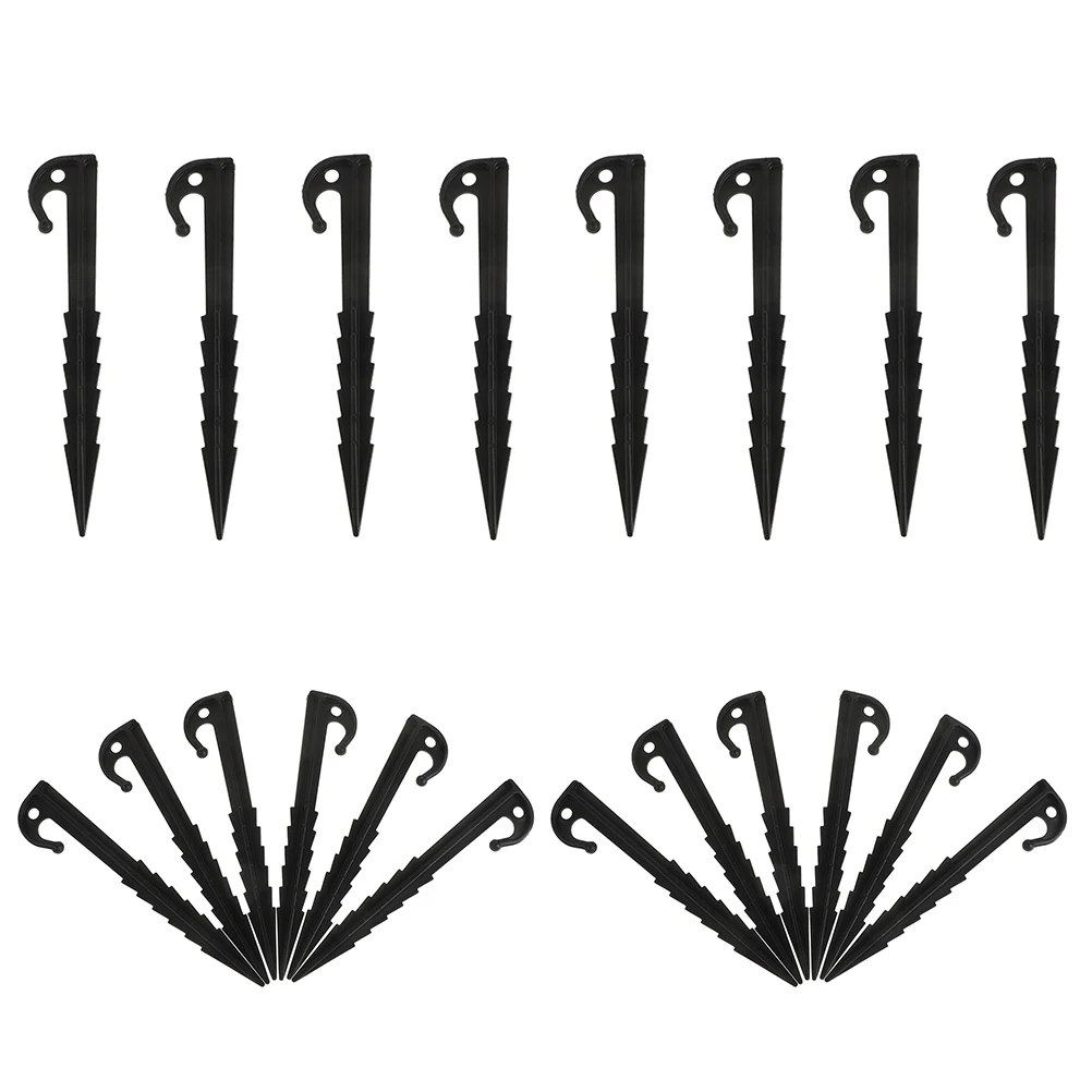 

20Pcs Tent Stakes Plastic Outdoor Lightweight Camping Ground Pegs Windproof Anchors for Garden Lawn Landscaping Decorations