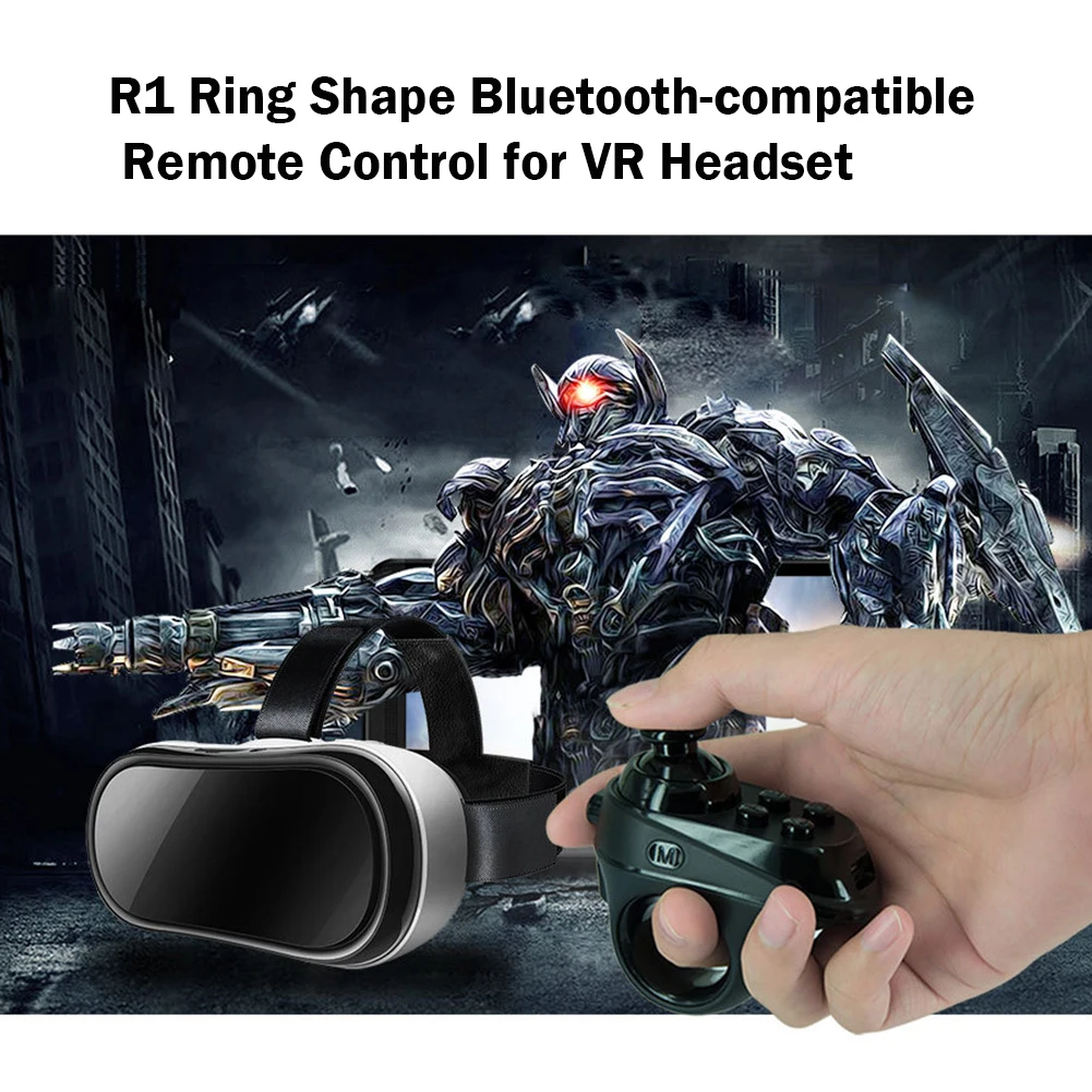 R1 Mini Ring Bluetooth 4.0 Wireless VR Remote Game Controller Rechargeable Joystick Gamepad for IOS Android Phone VR 3D Glasses