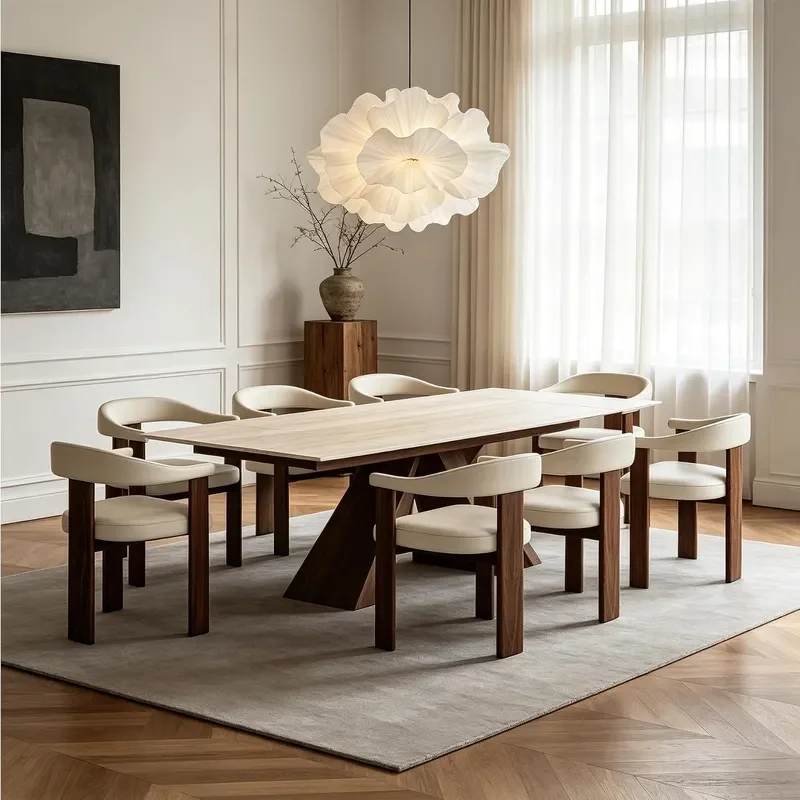 63-94 Inch Expandable Slate Table for 6-12 People Roman cave