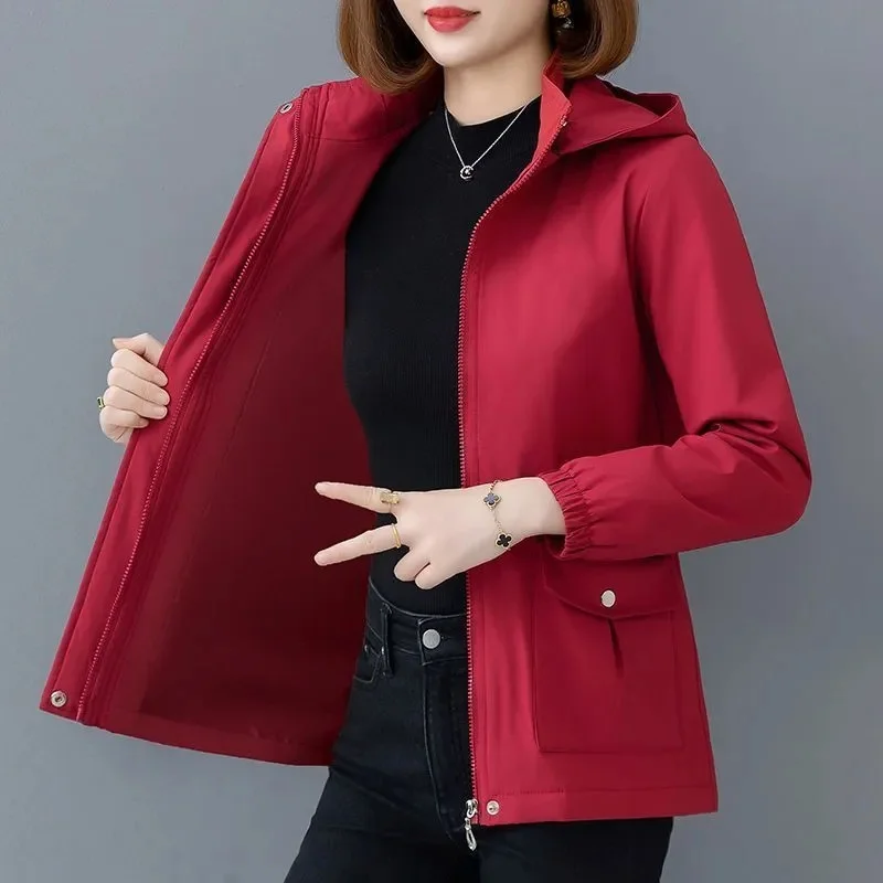 Abrigo cortavientos de terciopelo para mujer, chaqueta nueva larga de otoño e invierno, prendas de vestir de alta calidad, prendas de vestir con capucha para madre, Top para mujer 2025