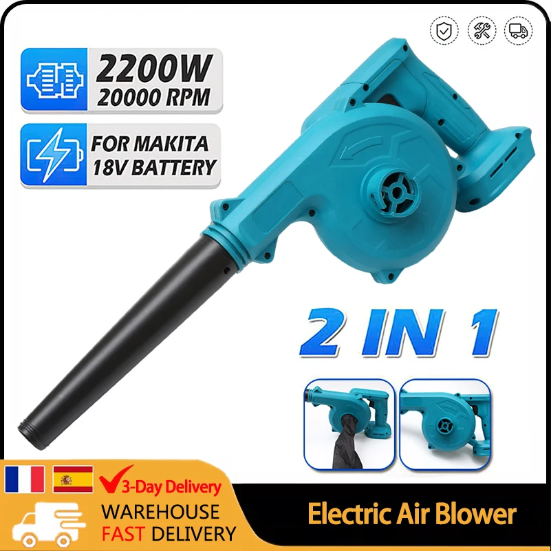 2200W Cordless Electric Air Blown & sution Leaf compter Dust lever Collector Power Tools For Makita 18V Battery drop