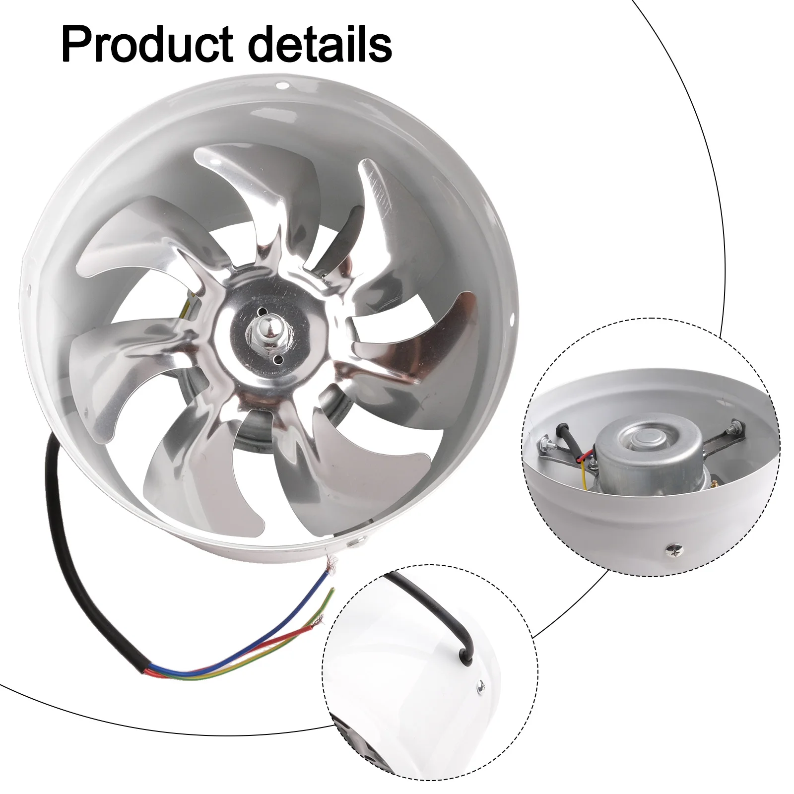 Quiet Extractor Fan Smoke Extractor Commercial Use Shock-resistant Strong Wind Thickened Fixed 1-piece Molding
