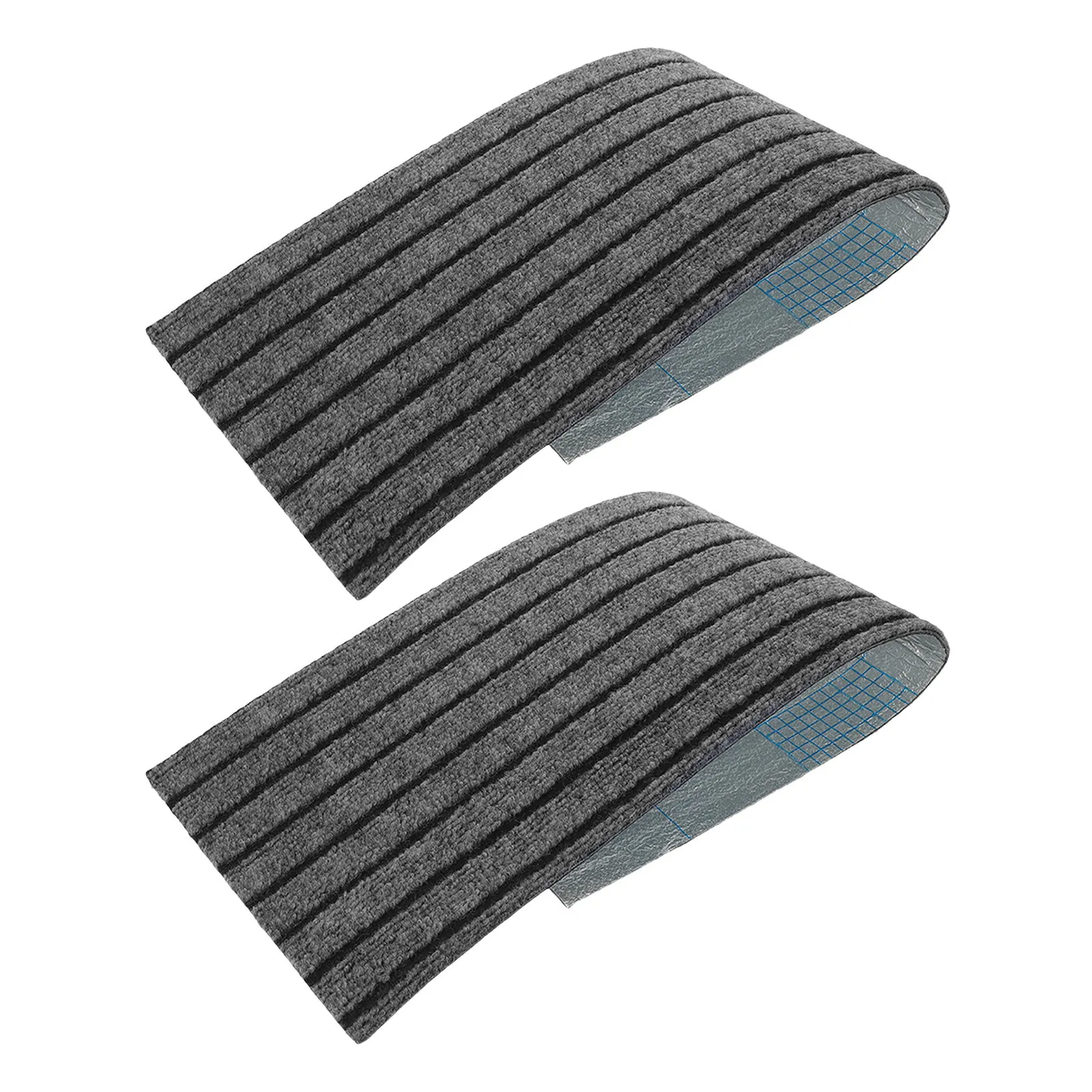 2Pcs Outdoor Non Slip Stair Treads Anti Slip Step Mats Ribbed Carpet Peel Stick Winter Snow Ice Porch Entryway Safety