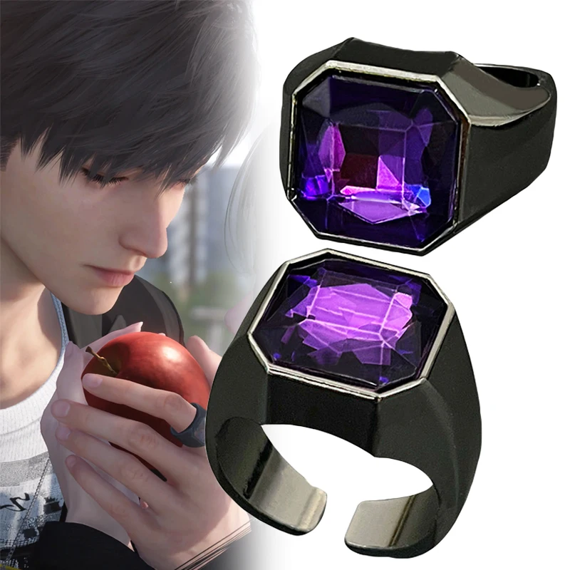 Кольцо-для-косплея-game-love-and-deepspace-caleb-унисекс-гот-регулируемое-открытие-фиолетовое-кольцо-с-драгоценным-камнем-ювелирные-изделия-для-пары-аксессуары-подарки