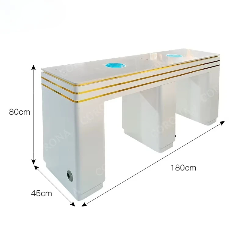 

Salon Nail Furniture Marble Nail Table with Ambient Light