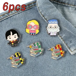 Harries Potters Enamel Pin Cartoon Badge Wizarding Academy Backpack Accessory Fashion Lapel Pin for Kids Jewelry Decoration Gift