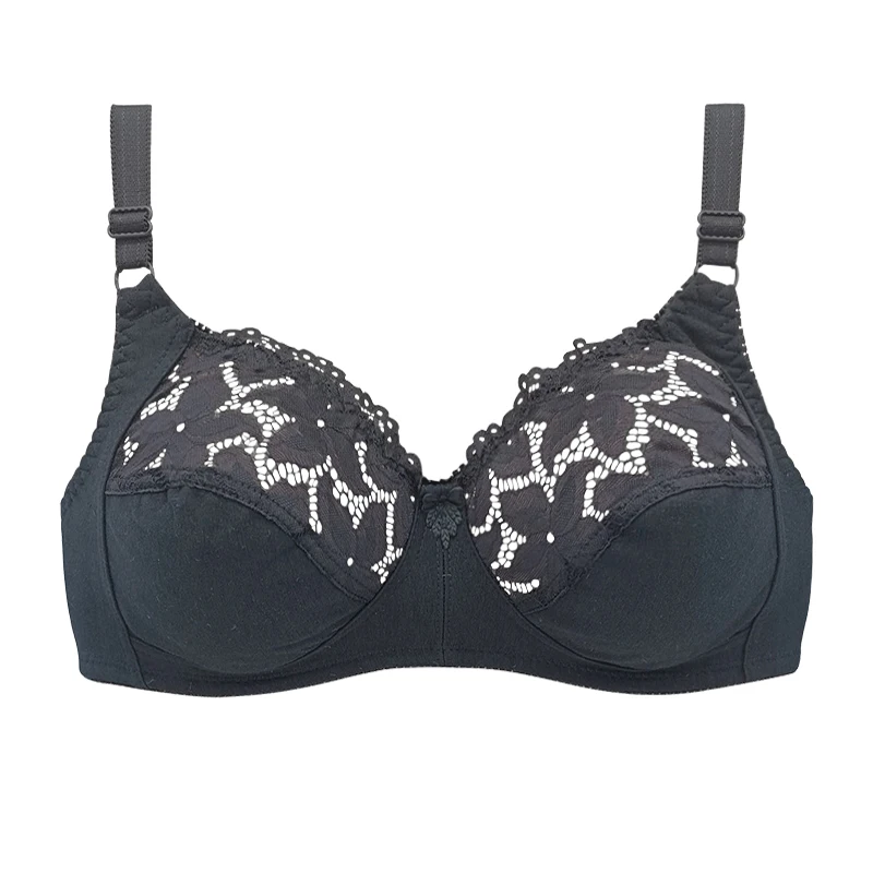 Women's Sexy Lingerie See Through Lace Bra For Lady Thin Breathable Bras Comfortable Soft Underwear Plus Size 46D Cup