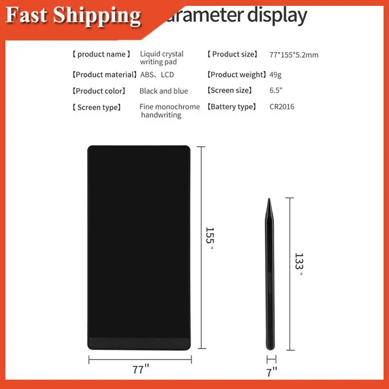 AB97-3Pcs 6.5 Inch Full Screen Superfine Handwriting Lcd Writing Tablet Drawing Board Electronic Superfine Notepads