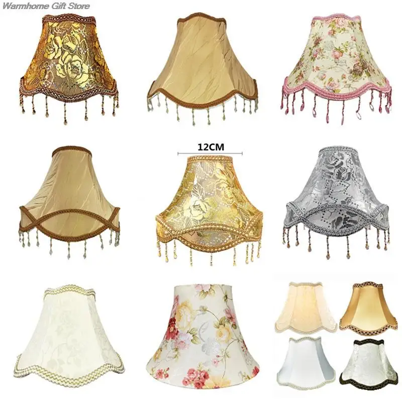 European Style Table Lamp Shade Cloth Bedside Lamp Shade Retro Fringe Beads Lamp Cover Decor Table Lamp Cover E27 Lampshade