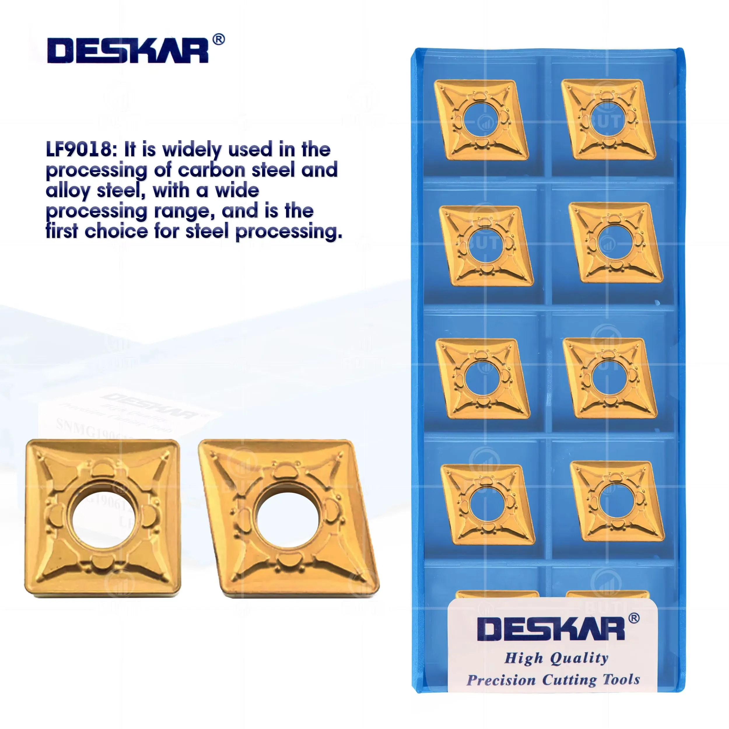 

DESKAR 100% Original CNC Lathe External Turning Tool CNMG190612 SNMG190612 CV LF9018 High Quality Yellow Steel Component Inserts