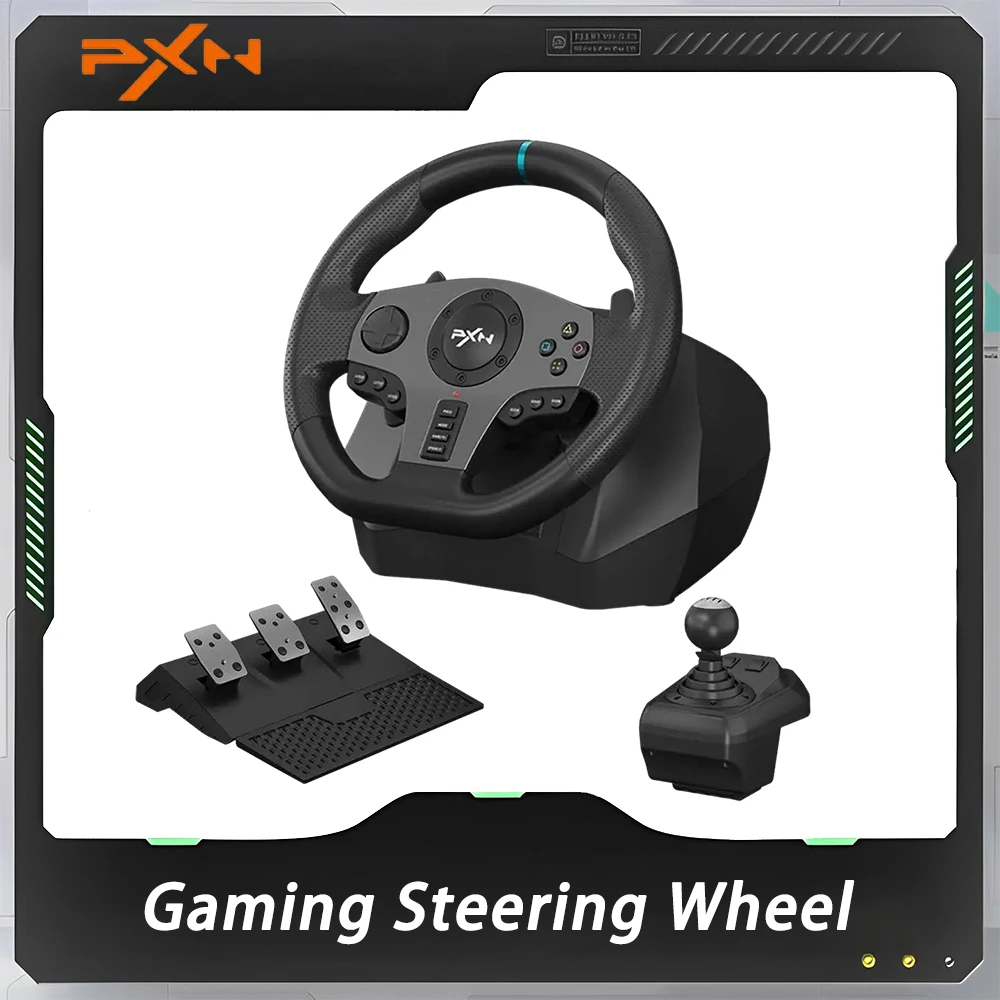 

PXN V9 Game Racing Wheel Gaming Racing Wheel Pc Gamer For PS4/PS3/Xbox One/PC Windows/Nintendo Switch/Xbox Series S/X 270°/900°